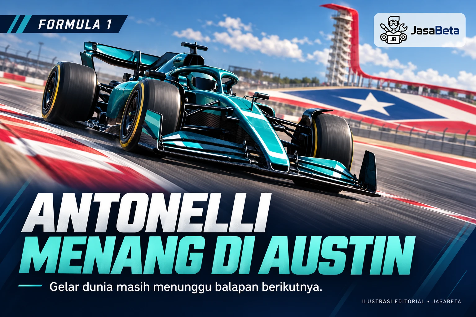 ANTONELLI MENANG DI AUSTIN. Gelar dunia masih menunggu balapan berikutnya.