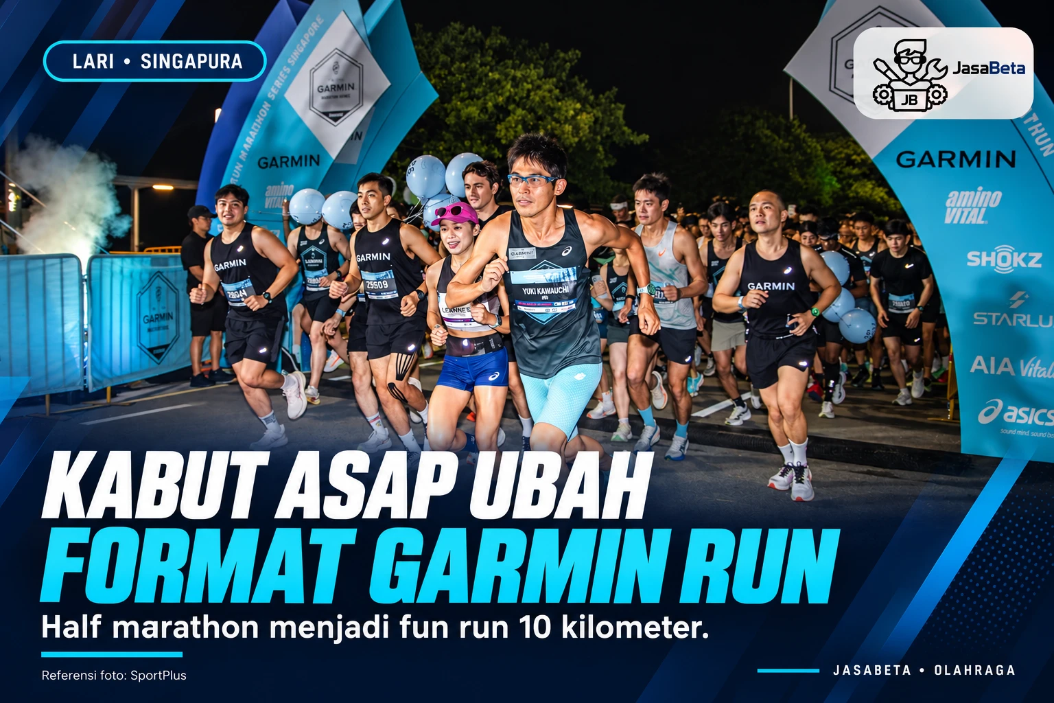 KABUT ASAP UBAH FORMAT GARMIN RUN. Half marathon menjadi fun run 10 kilometer.