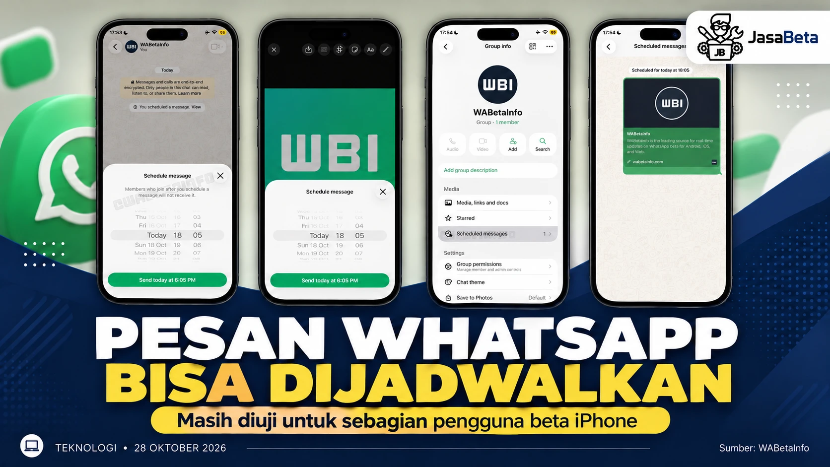 WhatsApp Uji Pesan Terjadwal di iPhone, Belum Tersedia untuk Semua Pengguna