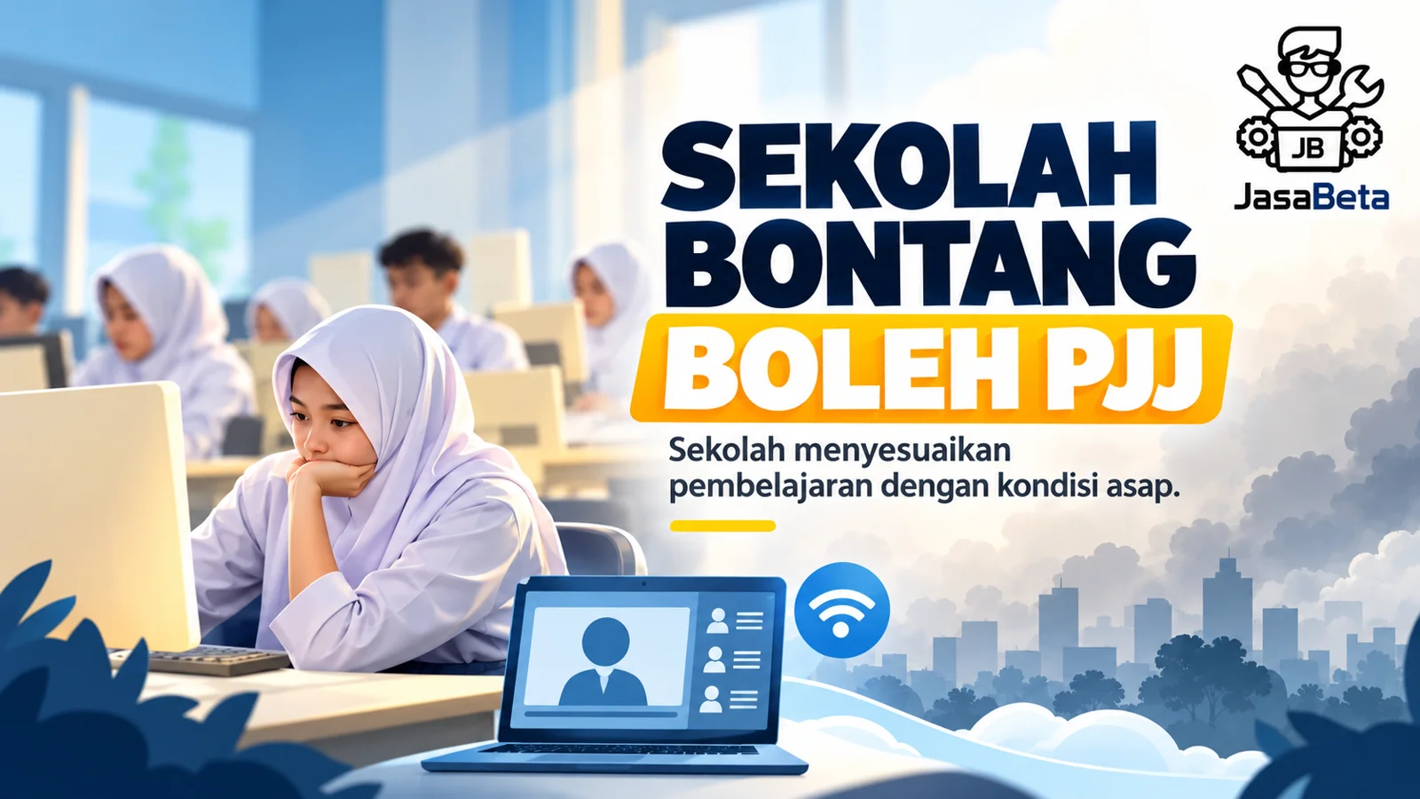 Ilustrasi berita: Sekolah di Bontang Diberi Opsi Belajar Jarak Jauh saat Kabut Asap
