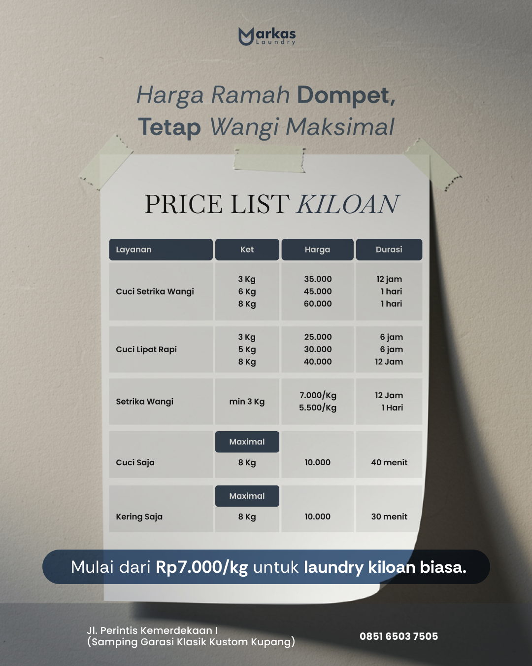 Foto Markas Laundry Kupang